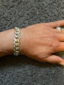 Masivní stříbrný náramek 925 – 76,8 g, nový - 5