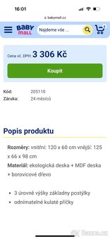 Klupš dětská postýlka NEL Srdce šedo-bílá 120 x 60 cm - 5