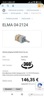 Otočné přepínače ELMA 2x12 Au a 1x12 Au - 5