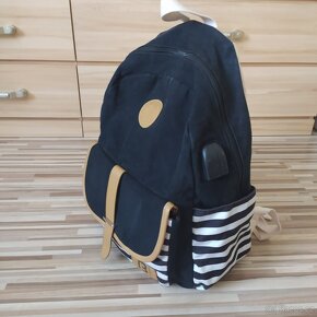 TRENDY ŠKOLNÍ BATOH | ČERNO-BÍLÝ | PRUHOVANÝ VZOR - 5