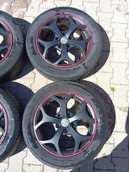 Prodám ALU kola 5x112, zimní pneu 205 55 16, 6,5jx16, Et 42 - 5
