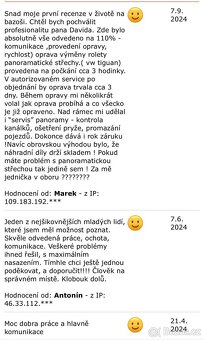 Sluneční roleta pro panoramatické střešní okno, Roletka - 5