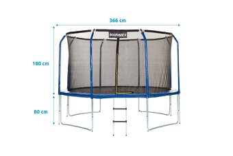 Trampolína Marimex 366 cm + ochranná síť a schůdky - 5