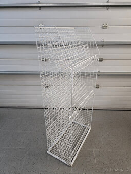 Regál drátěný na časopisy a noviny PNS Bílý 151x69x35cm - 5