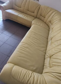 Kožená rohová sedací souprava - jak NOVÁ, TOP STAV - 5