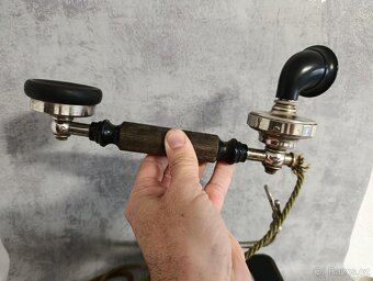 Velmi starý těžký dánský kovový telefon KTAS D08 - 5