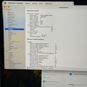 NOVÝ APPLE MACBOOK AIR 13” M3/8GB RAM/256GB,BATERIE 100% - 5
