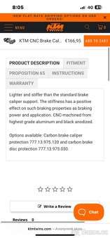 Ktm SX/ XC cnc drziak brembo stremena, zadny - 5