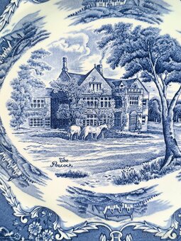 Starožitný oválný servírovací talíř - anglický porcelán - 5