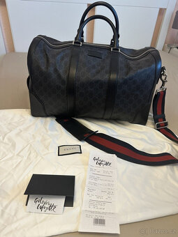 Taška Gucci GG černá víkendovka Unisex - 5