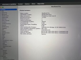 Macbook Pro 13.3" i5 1.4GHz, 8GB RAM, 256GB SSD/CZBAT - 5