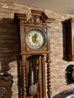 Masivní starožitné podlahové hodiny . Perfektní chod. - 5
