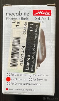 Metz Mecablitz 24 AF-1 Digital Mount Flash - Nikon AF i-TTL - 5