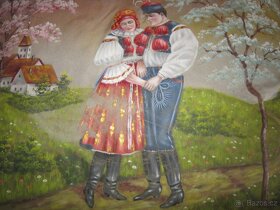 STAROŽITNÝ RUČNĚ MALOVANÝ POLŠTÁŘ - 5