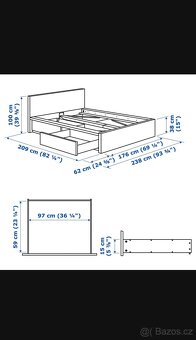 Postel 160 cm s rošty + šuplíky - 5
