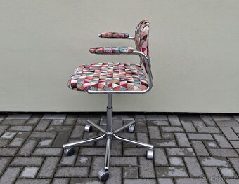 Retro chromované otočné kancelářské křeslo - 5