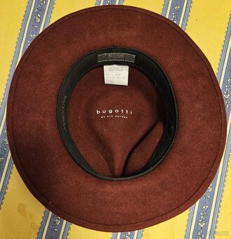 Pánský klobouk fedora Bugatti vel. 59 v barvě burgundy - 5