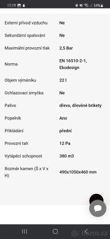 Nová nerozbalená krbová kamna s výměníkem - 5