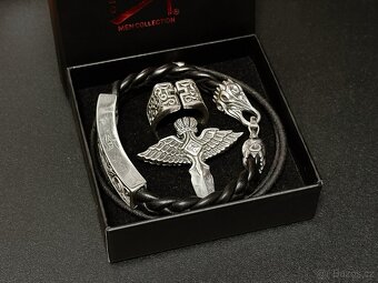 Náramek - Orus Bijoux Men Collection - Stříbro/Kůže - 5