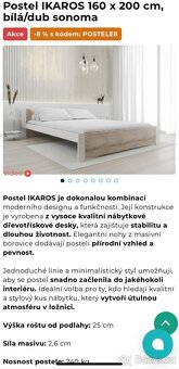 Postel 160x200cm s lamelovým roštem - 5