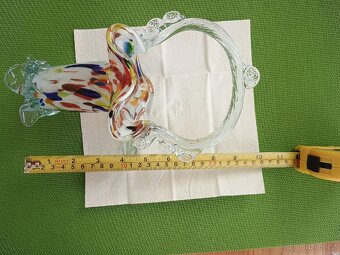 Stará váza skleněný košík - 5