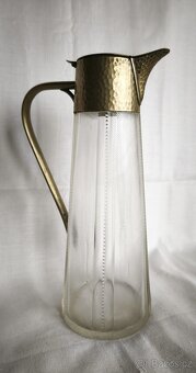 skleněná karafa s kovovým víkem - 5