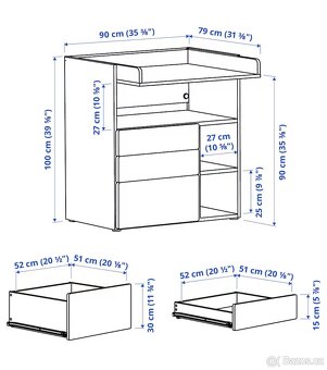 Přebalovací stůl, komoda, pult se šuplíky IKEA SMASTAD - 5