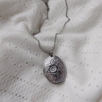 Náhrdelník - medailonek nerez oválný - 5