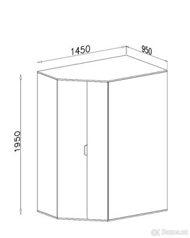 Rohová šatní skříň 2ks - 5