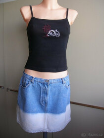 SEXY džínová mini sukně - pas 80 cm, vel. 14 - 5