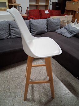 2 barové bílé židle - 5