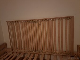 2x dřevěná postel 90x200 + rošty, Brno - 5