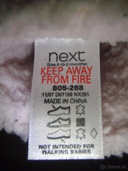 077 - Kožené capáčky NEXT vel. 0-3 měsíce NOVÉ - SLEVA 50% - 5