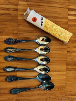 Retro postříbřené čajové lžičky - 6ks - 5