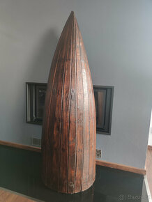 dřevěná loď - originální stojan na lahve vína - 5
