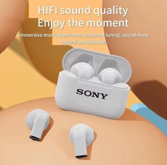 Bezdrátová sluchátka SONY® 5.3 s mikrofonem, bílá - NOVÉ - 5