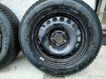Ocelová kola 6,5J x 15, 5x110, ET 35, zimní pneu 195/65 R15 - 5
