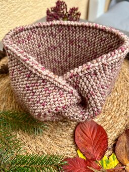 Dámská/dívčí pletená čelenka ,, sv.hnědá" NOVÁ - 5