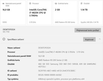 Stoní počítač - sestava Intel I7- 4820K - 5