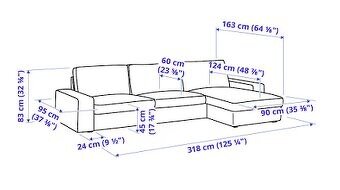 Ikea Kivik Gauč + přídavnou lenoškou - 5