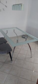 Skleněný stůl- nohy chrom - 5