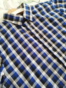 Pánská kostičkovaná modrobílá košile zn. Smog - slim fit - L - 5