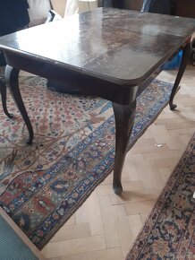 Stůl masiv a nově přečalouněné židle - 5