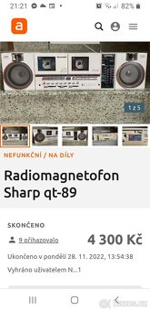 Sharp tuzex 1982 double rmg vše funkční - 5
