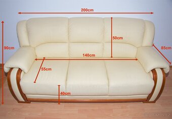 Kožená sedací souprava 3+2+1 nerozkládací - 5