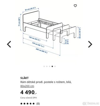 Rostoucí postel Ikea Slakt 80x200 - 5