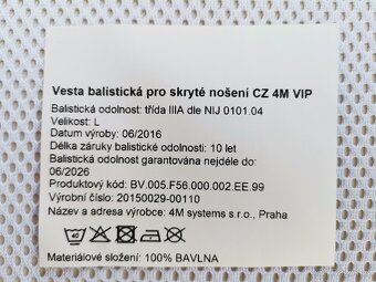 neprůstřelná balistická vesta policie samopal - 5