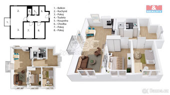 Prodej bytu 3+kk, 70 m², Bořanovice, ul. Hraniční - 5