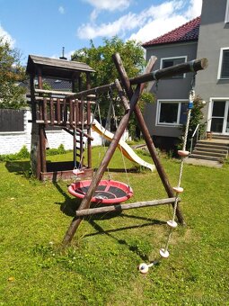 Dětské hřiště s domečkem a pískovištěm na zahradu - 5