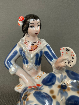 Porcelánová soška Kartářka 15.5 cm, Polonne USSR - 5